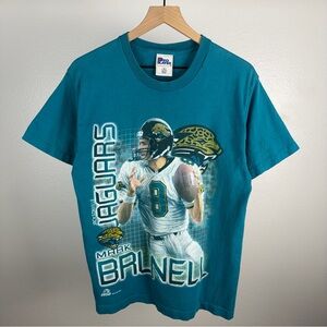 Vintage 90s NFL Mark Brunell Jacksonville Jaguars Single Stitch T Shirt Medium